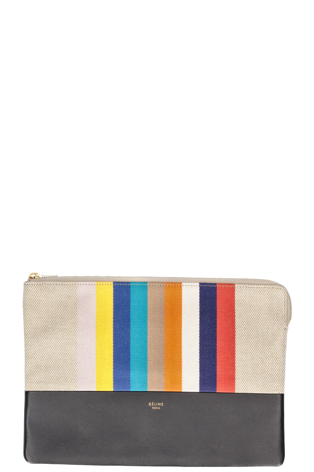 CÉLINE Pochette Canvas Striped Multicolor Canvas