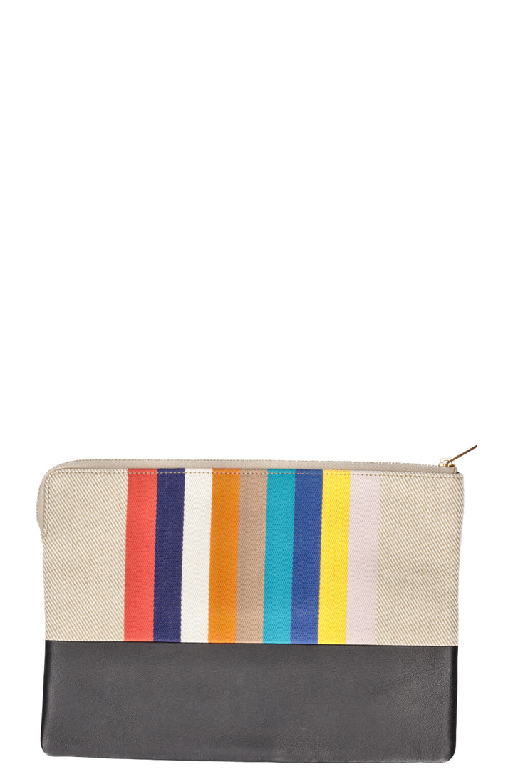 CÉLINE Pochette Canvas Striped Multicolor Canvas