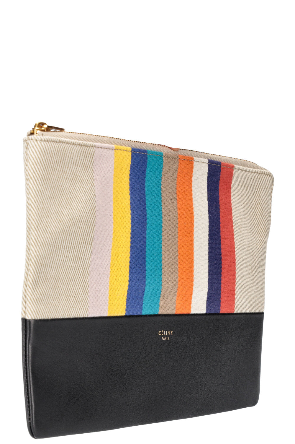 CÉLINE Pochette Canvas Striped Multicolor Canvas