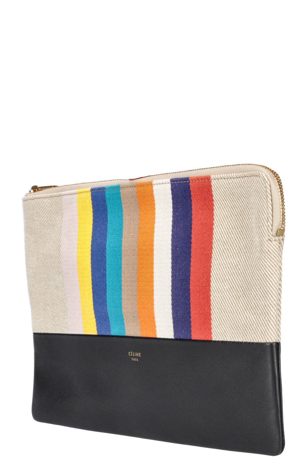 CÉLINE Pochette Canvas Striped Multicolor Canvas