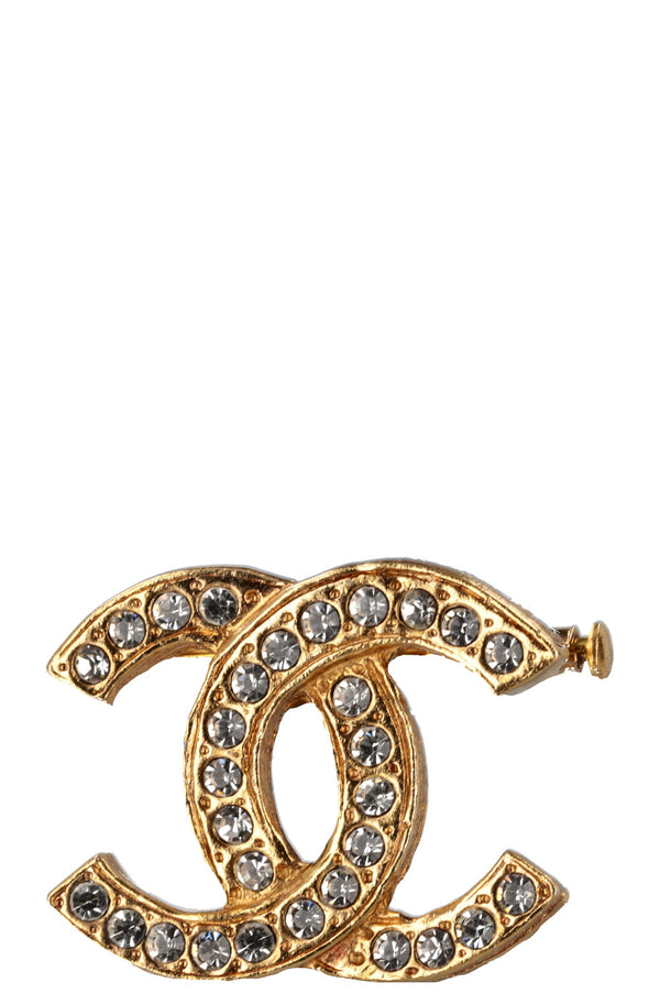 CHANEL Vintage CC Crystal Brooch
