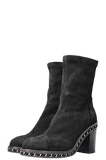 CHANEL Boots Suede Black