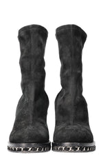 CHANEL Boots Suede Black