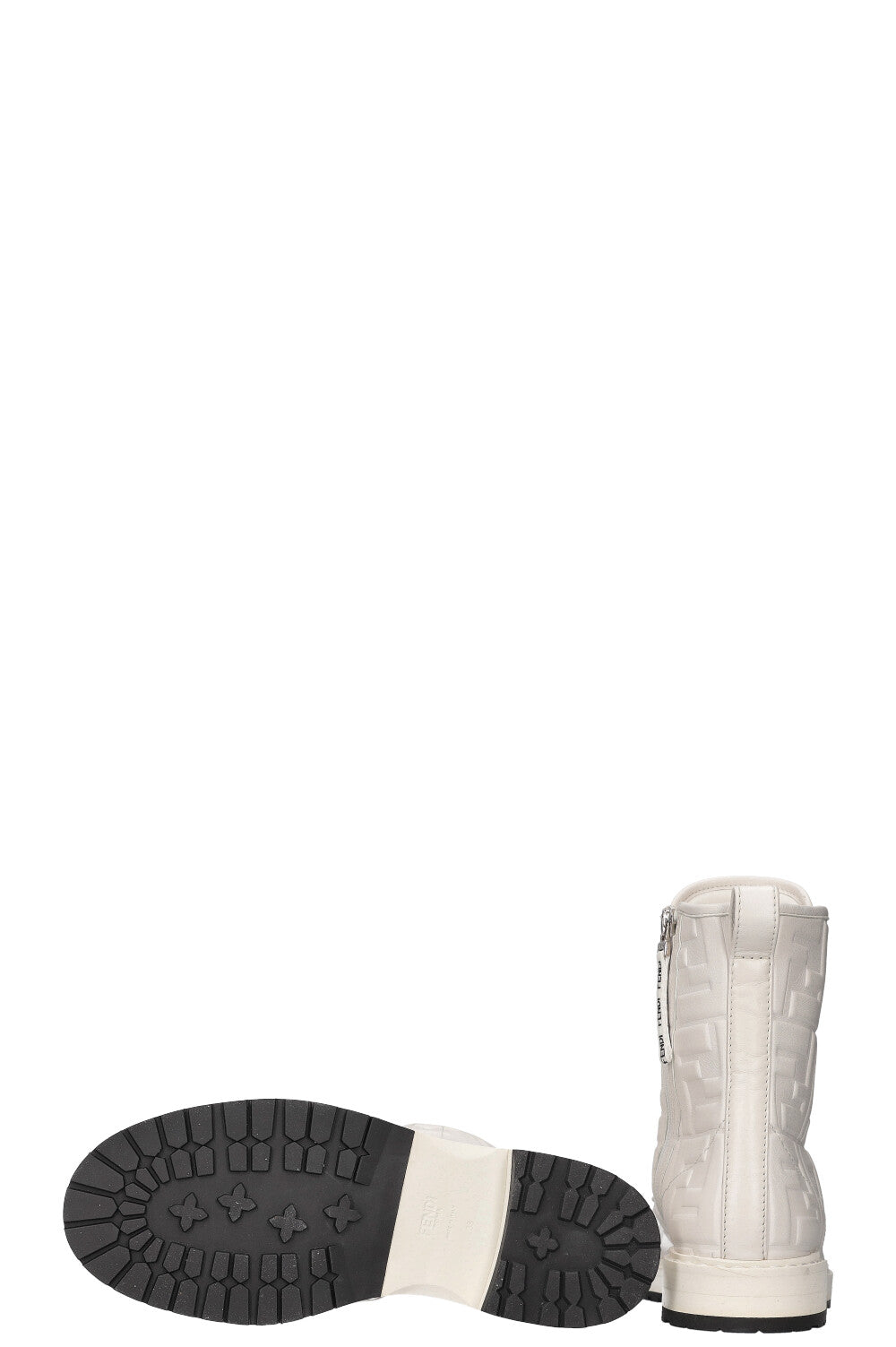 FENDI Zucca Embossed Combat Boots White – REAWAKE