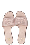 VALENTINO Vlogo Flats Snake Embosse Pink