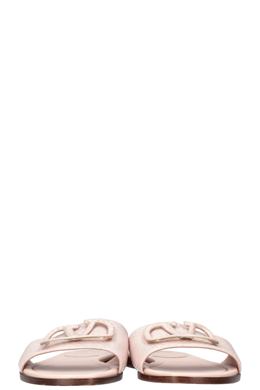VALENTINO Vlogo Flats Serpent Embosse Rose