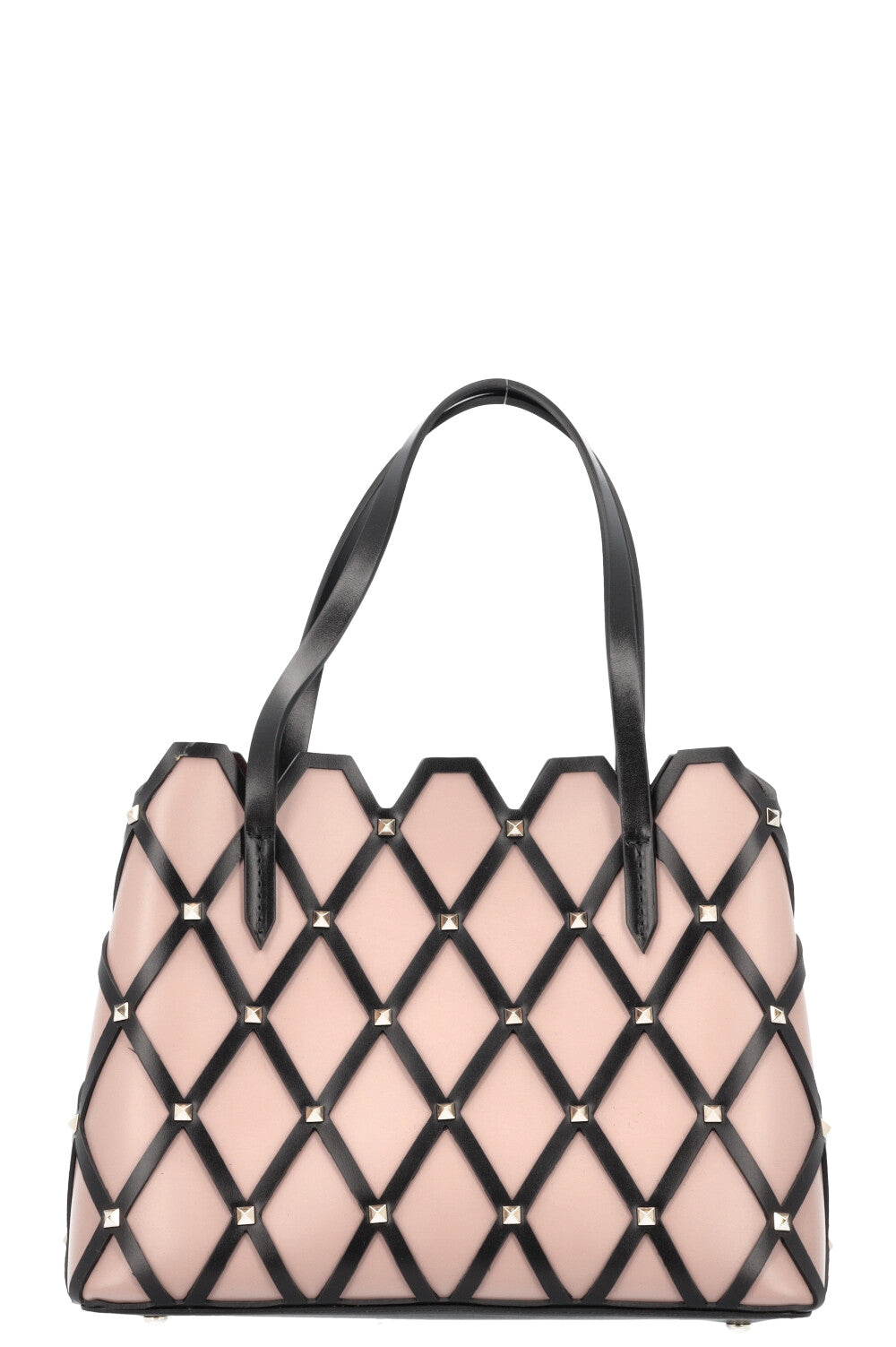 VALENTINO Beehive Tote Bag Small Black Dusty Rose