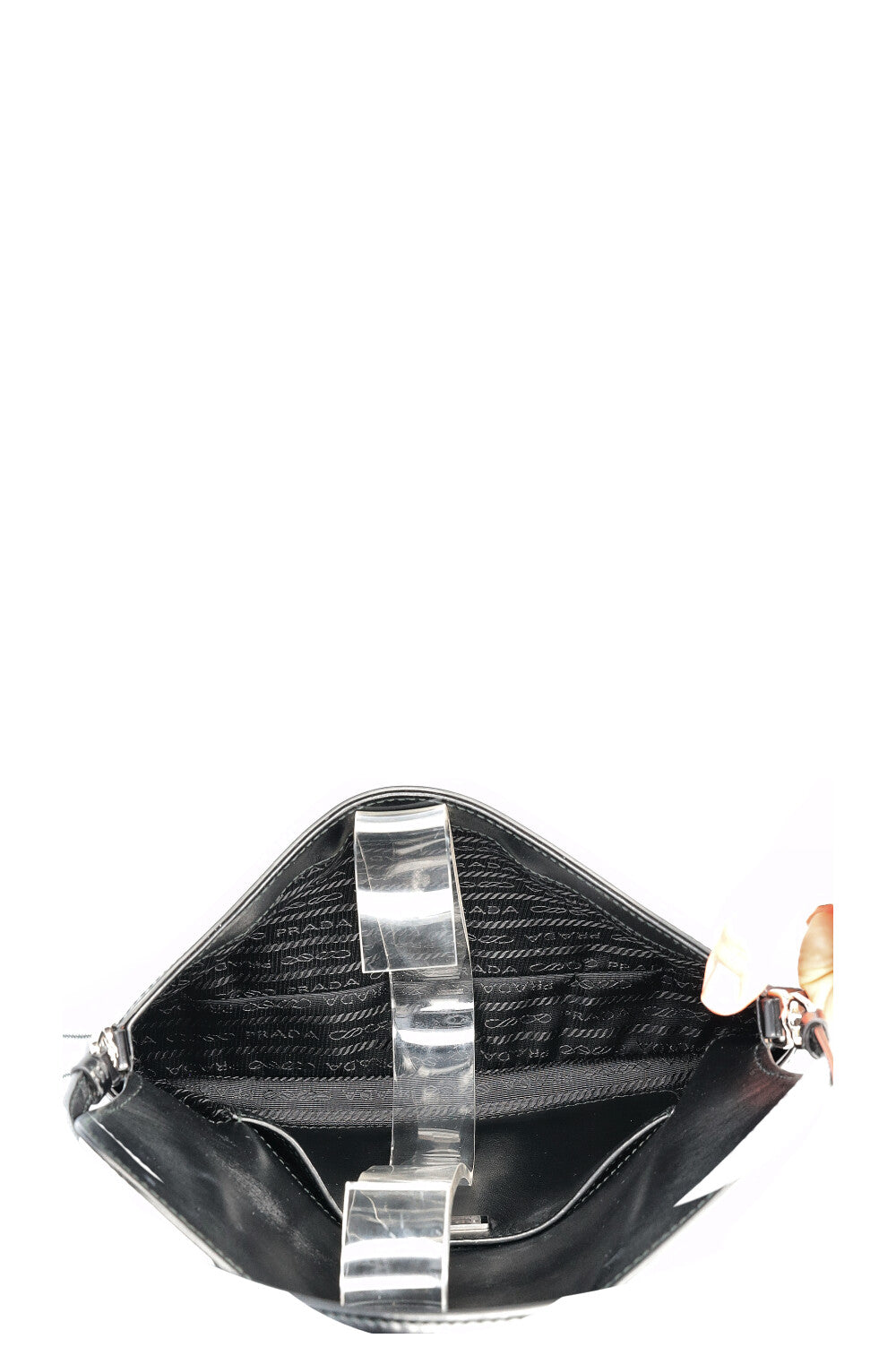 PRADA Cleo Shoulder Bag Brushed Leather Black