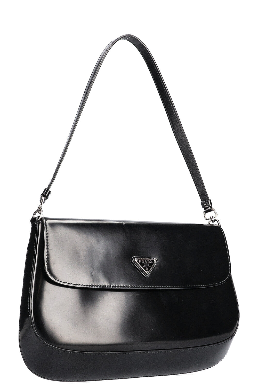 PRADA Cleo Shoulder Bag Brushed Leather Black – REAWAKE