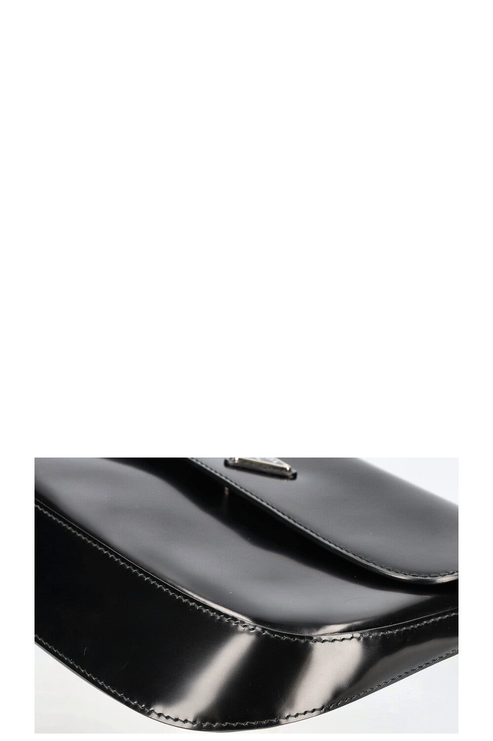 PRADA Cleo Shoulder Bag Brushed Leather Black