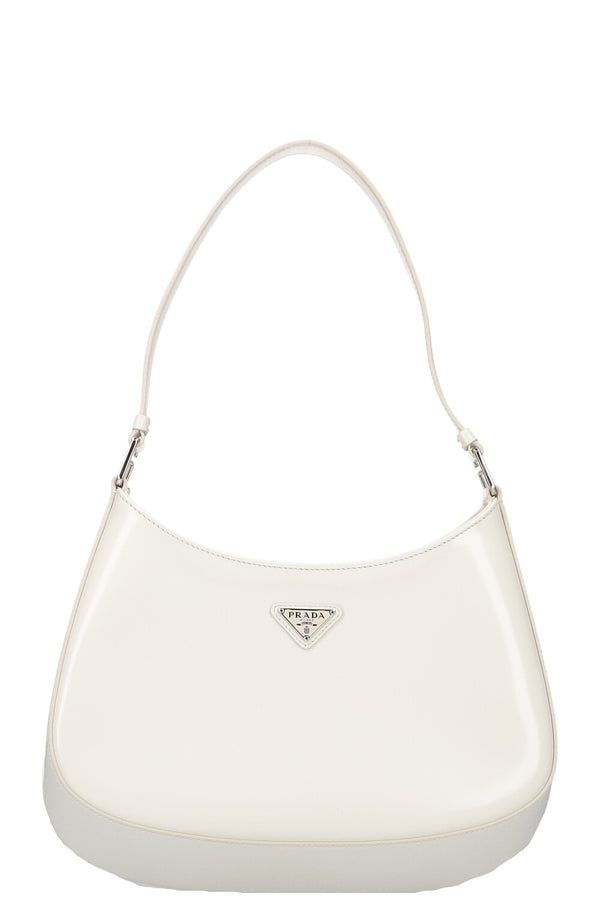 PRADA Cleo Shoulder Bag Brushed Leather White