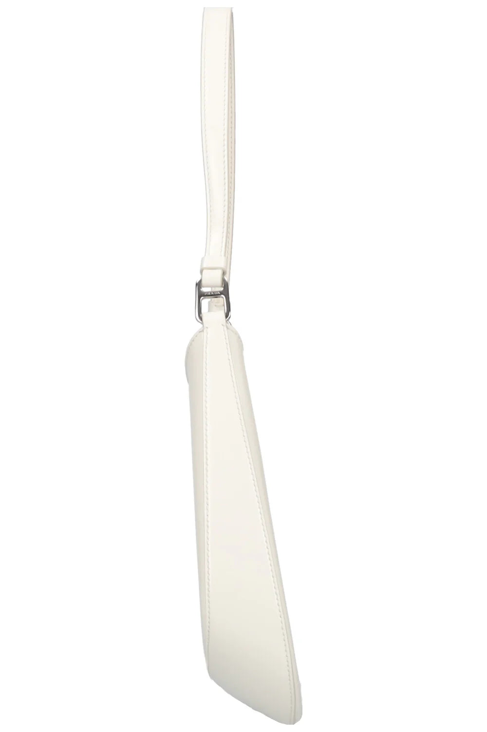 Sac porté épaule Prada Cleo en cuir verni blanc