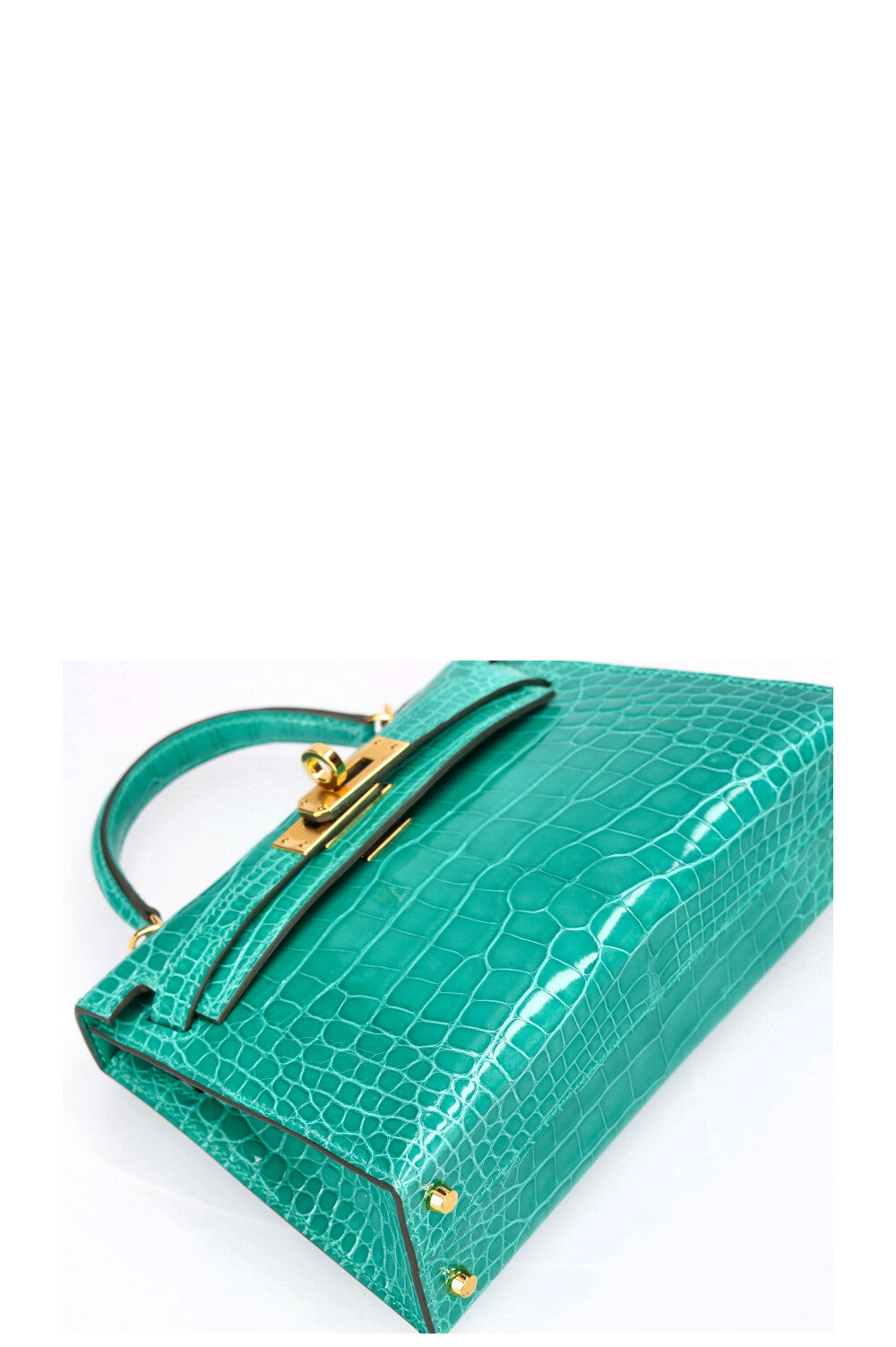 HERMÈS Kelly 20 Alligator Mississippiensis Lisse Vert Jade