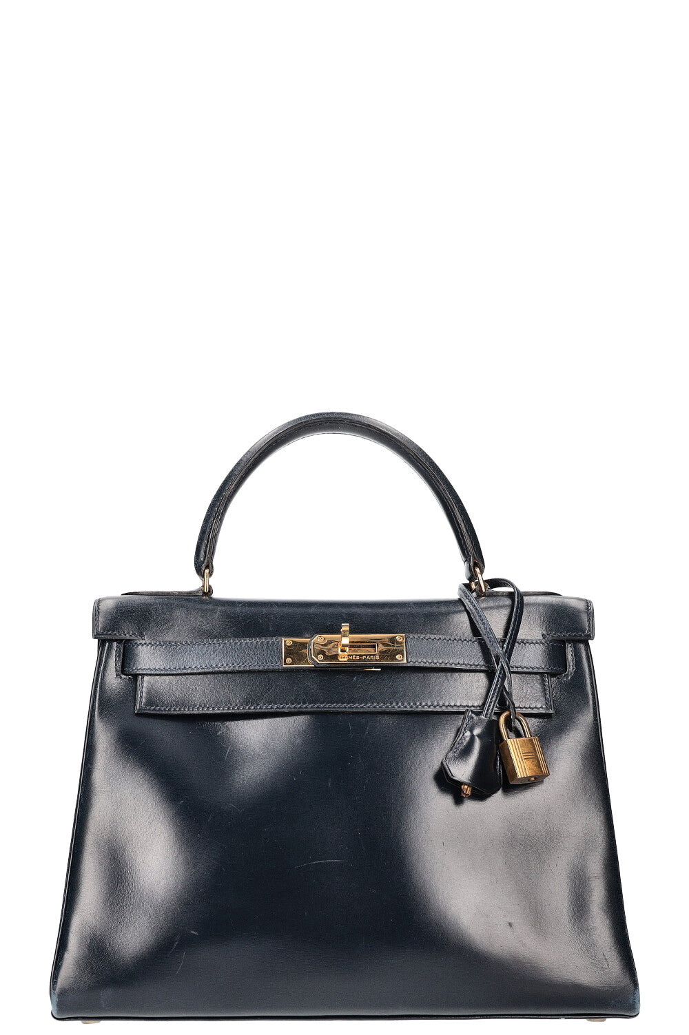 HERMÈS Kelly 28 Box Retourne Midnight Blue