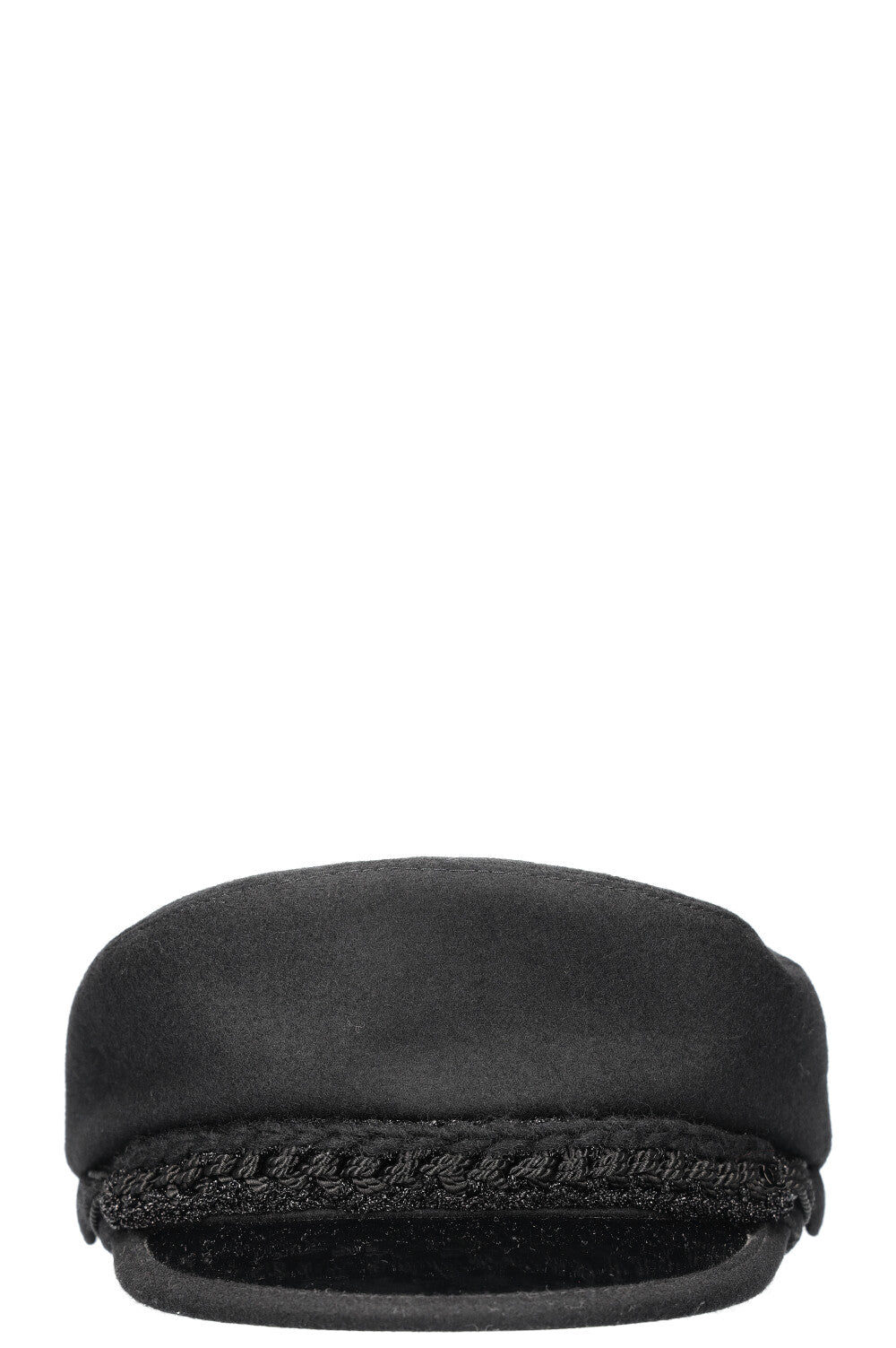 CHANEL Newsboy Hat Wool Black