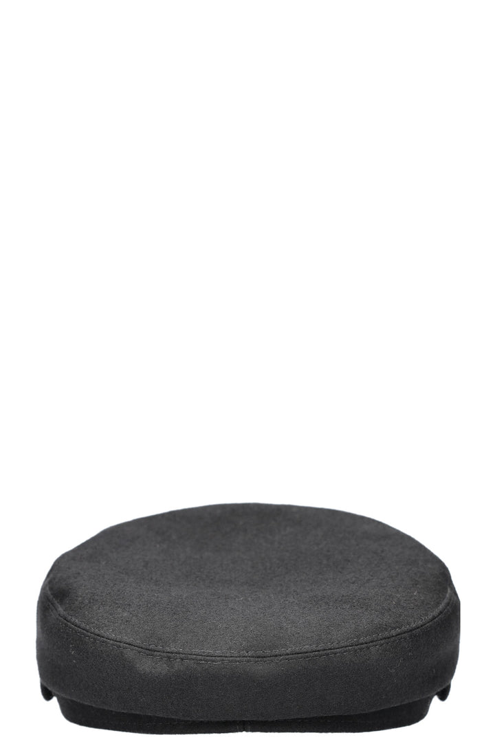 CHANEL Newsboy Hat Wool Black