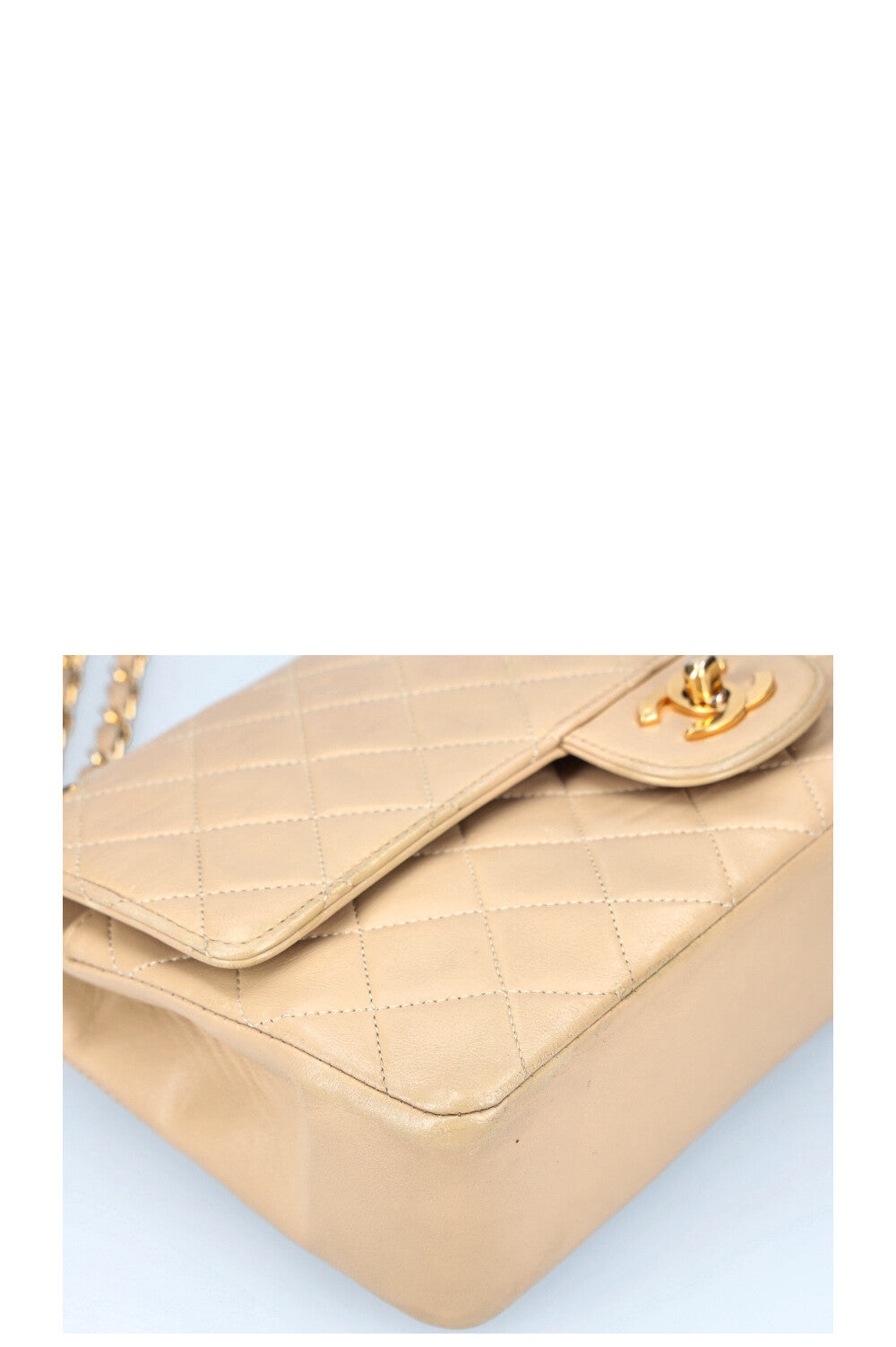 CHANEL Double Flap Bag Beige