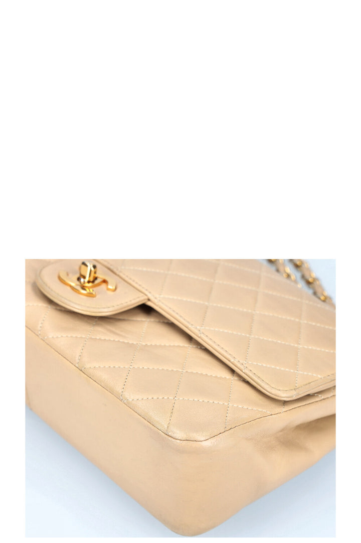 CHANEL Double Flap Bag Beige