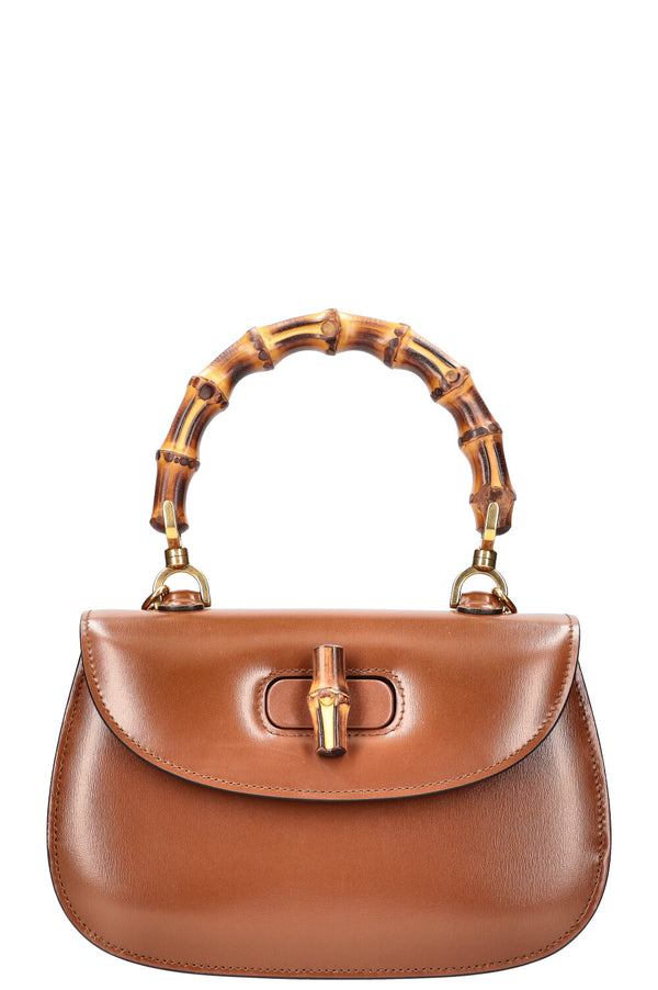 GUCCI Bamboo 1947 Sac à poignée supérieure Petit Cognac