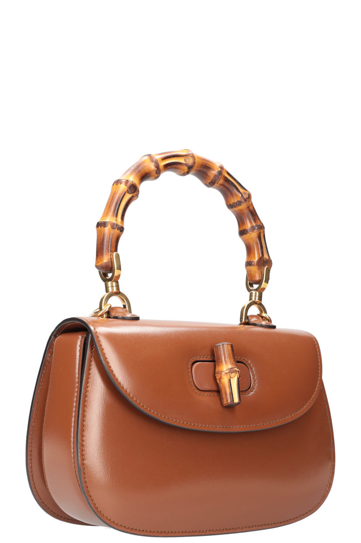 GUCCI Bamboo 1947 Top Handle Bag Small Cognac