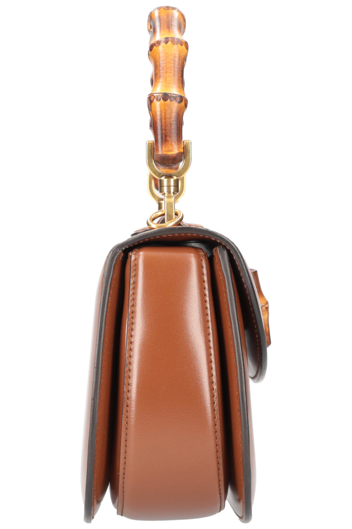 GUCCI Bamboo 1947 Top Handle Bag Small Cognac