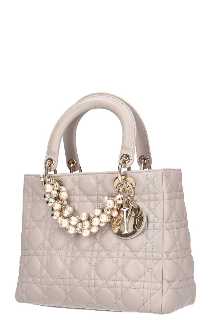 CHRISTIAN DIOR Lady Dior Bag Medium Cannage Grey