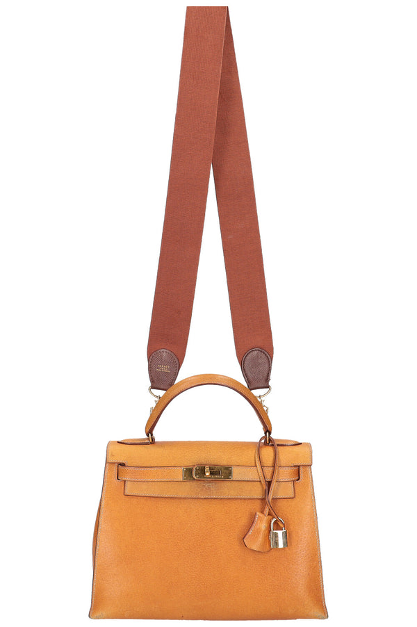 HERMÈS Kelly Sellier 28 Peau Porc Or