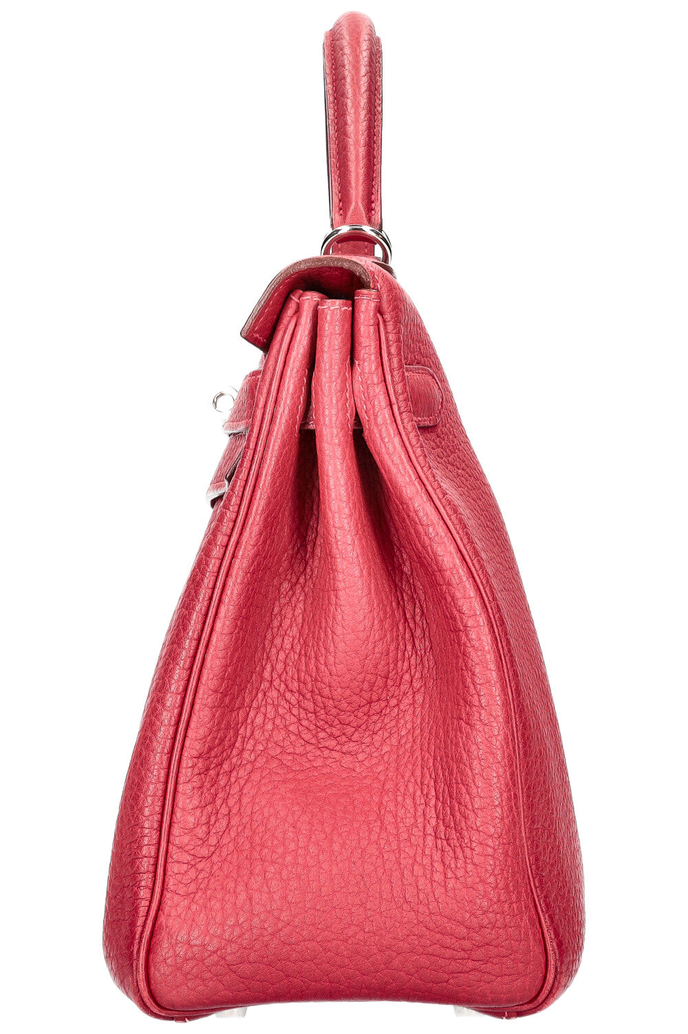 HERMÈS Kelly Retourne 32 Fjord Leather Rouge