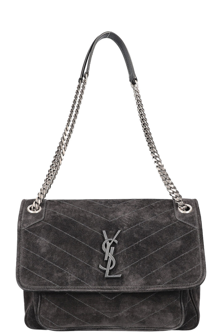 SAINT LAURENT Niki Medium Bag Black Suede