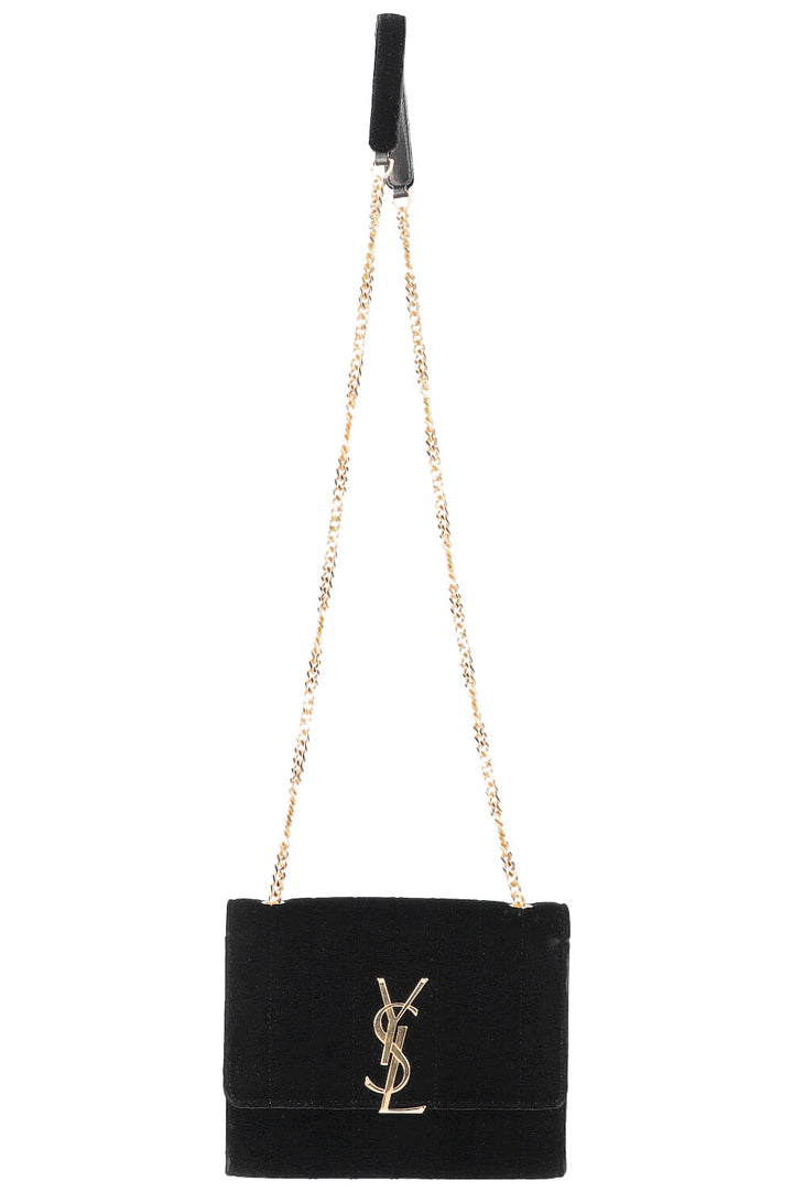 SAINT LAURENT Vicky Wallet On Chain Velvet Black