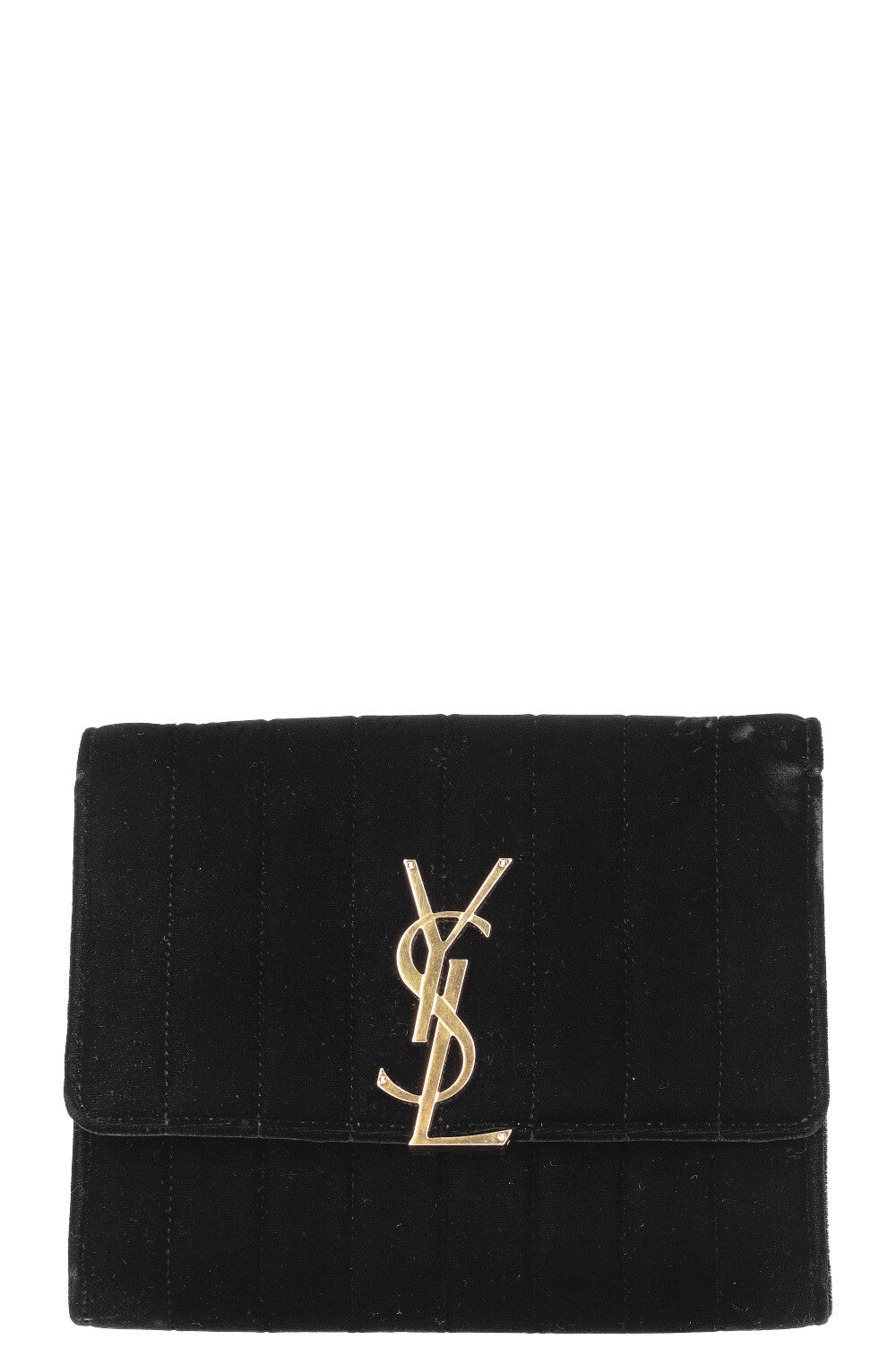 SAINT LAURENT Vicky Wallet On Chain Velvet Black