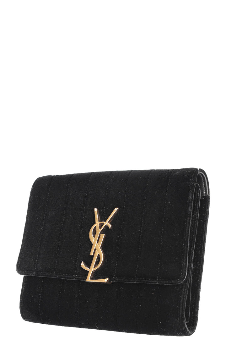 SAINT LAURENT Vicky Wallet On Chain Velvet Black