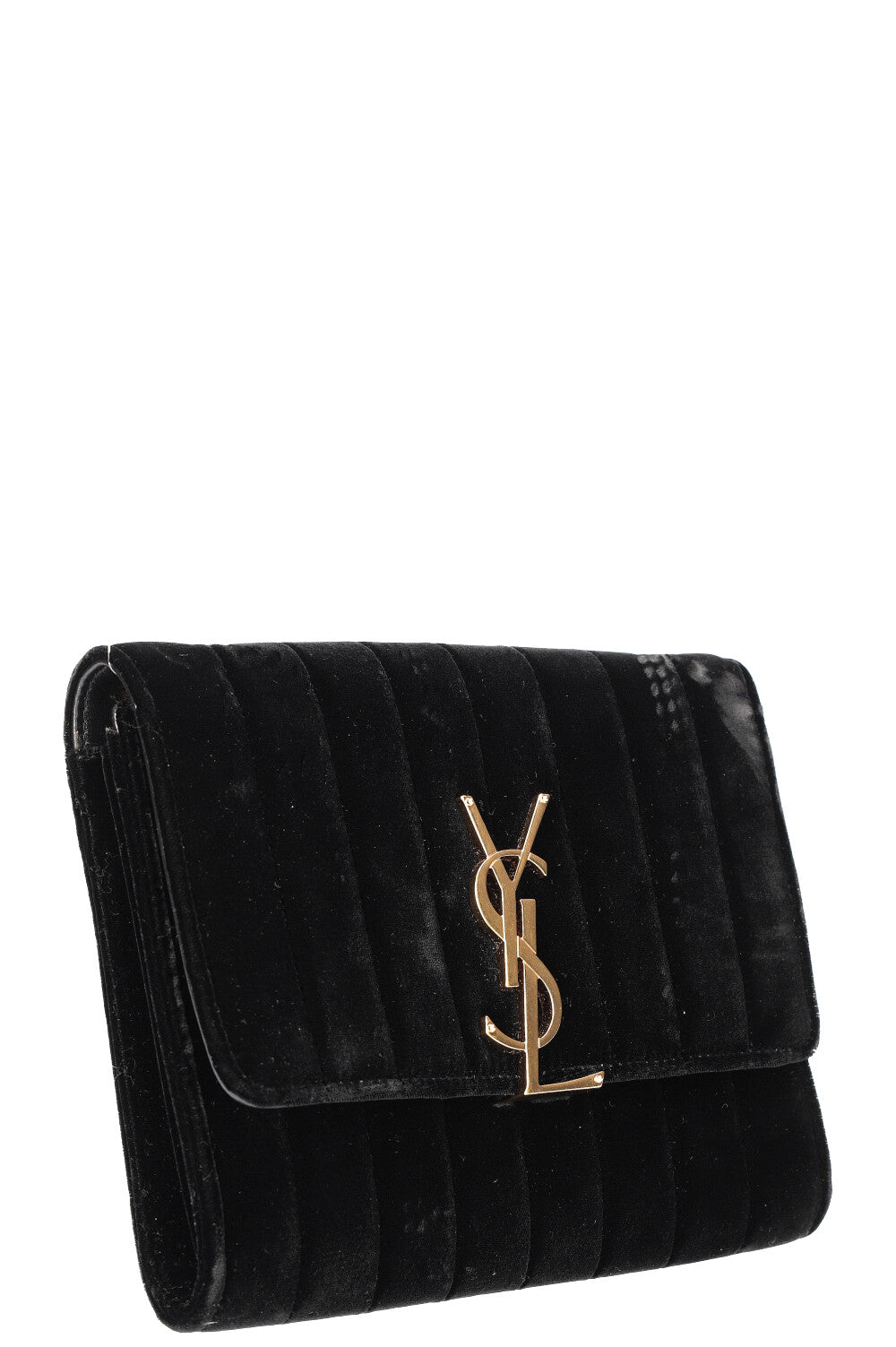 SAINT LAURENT Vicky Wallet On Chain Velvet Black