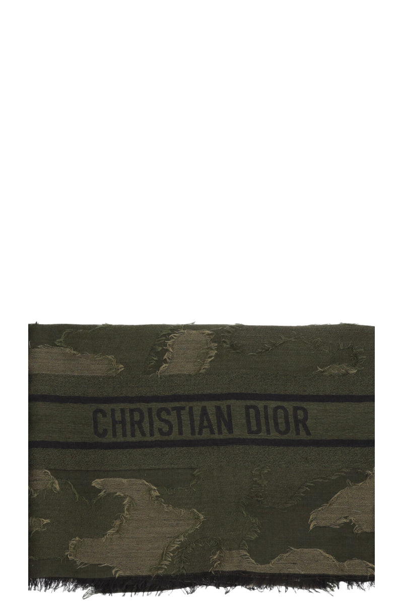CHRISTIAN DIOR Scarf Camouflage Green