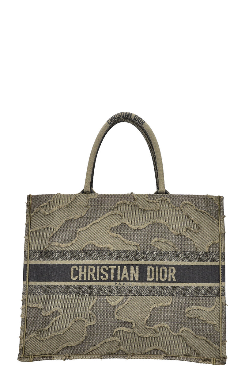 CHRISTIAN DIOR Large Book Tote Camouflage Embroidered Green