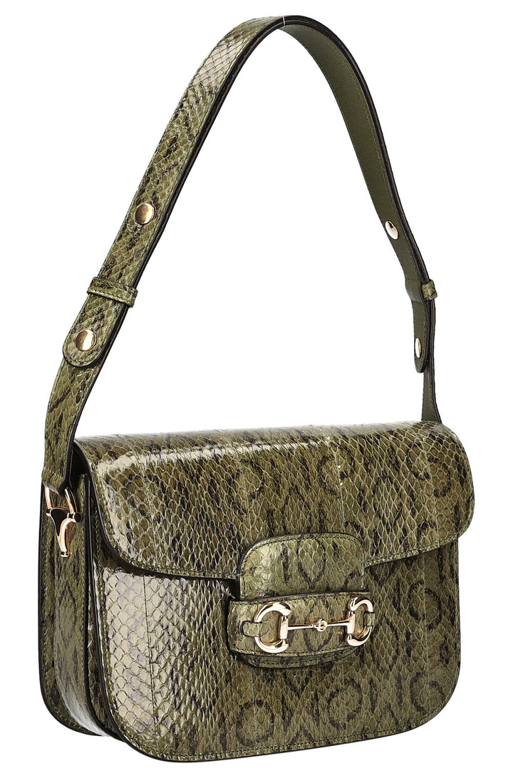 GUCCI Horsebit 1955 Bag Python Green