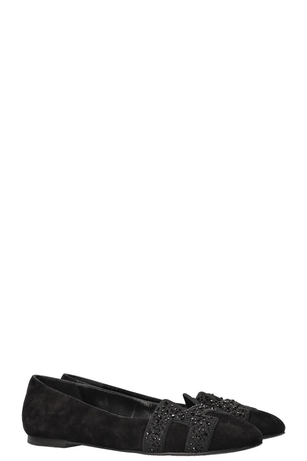 HERMÈS Nice Ballerinas Glitter Black