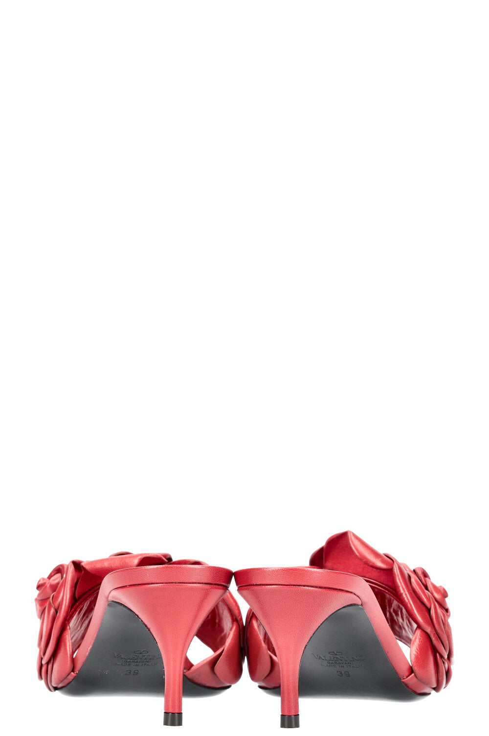 VALENTINO ATELIER Mules Talons Fleur Rouge 