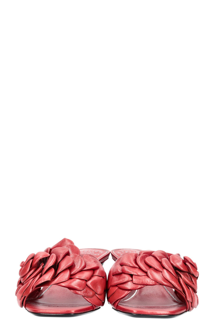 VALENTINO ATELIER Mules Talons Fleur Rouge 