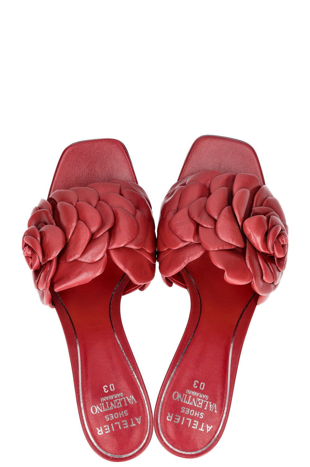 VALENTINO ATELIER Mules Talons Fleur Rouge 