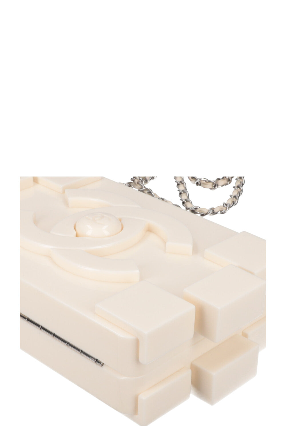 CHANEL Lego Clutch White