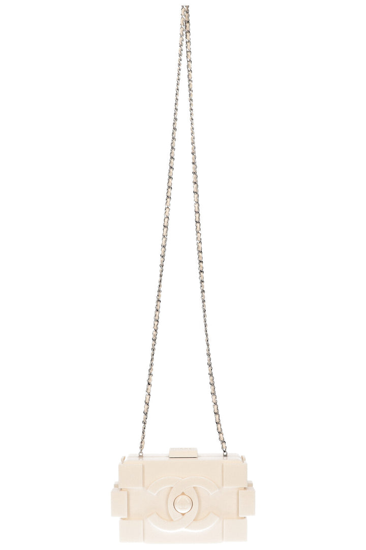 CHANEL Lego Clutch White