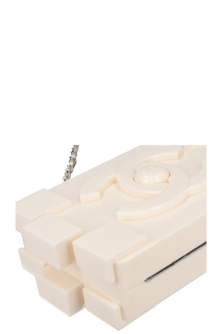 CHANEL Lego Clutch White