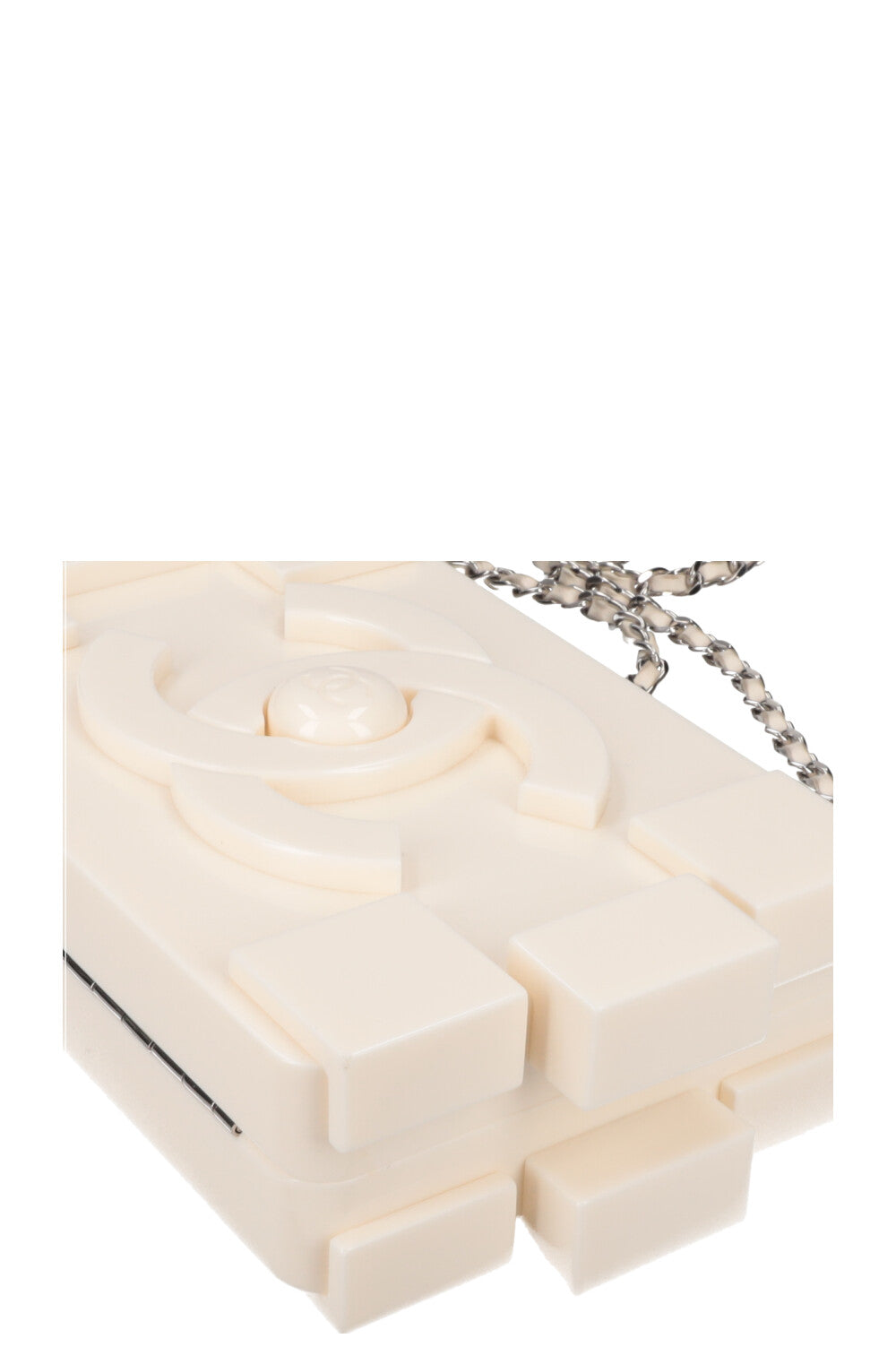 CHANEL Lego Clutch White