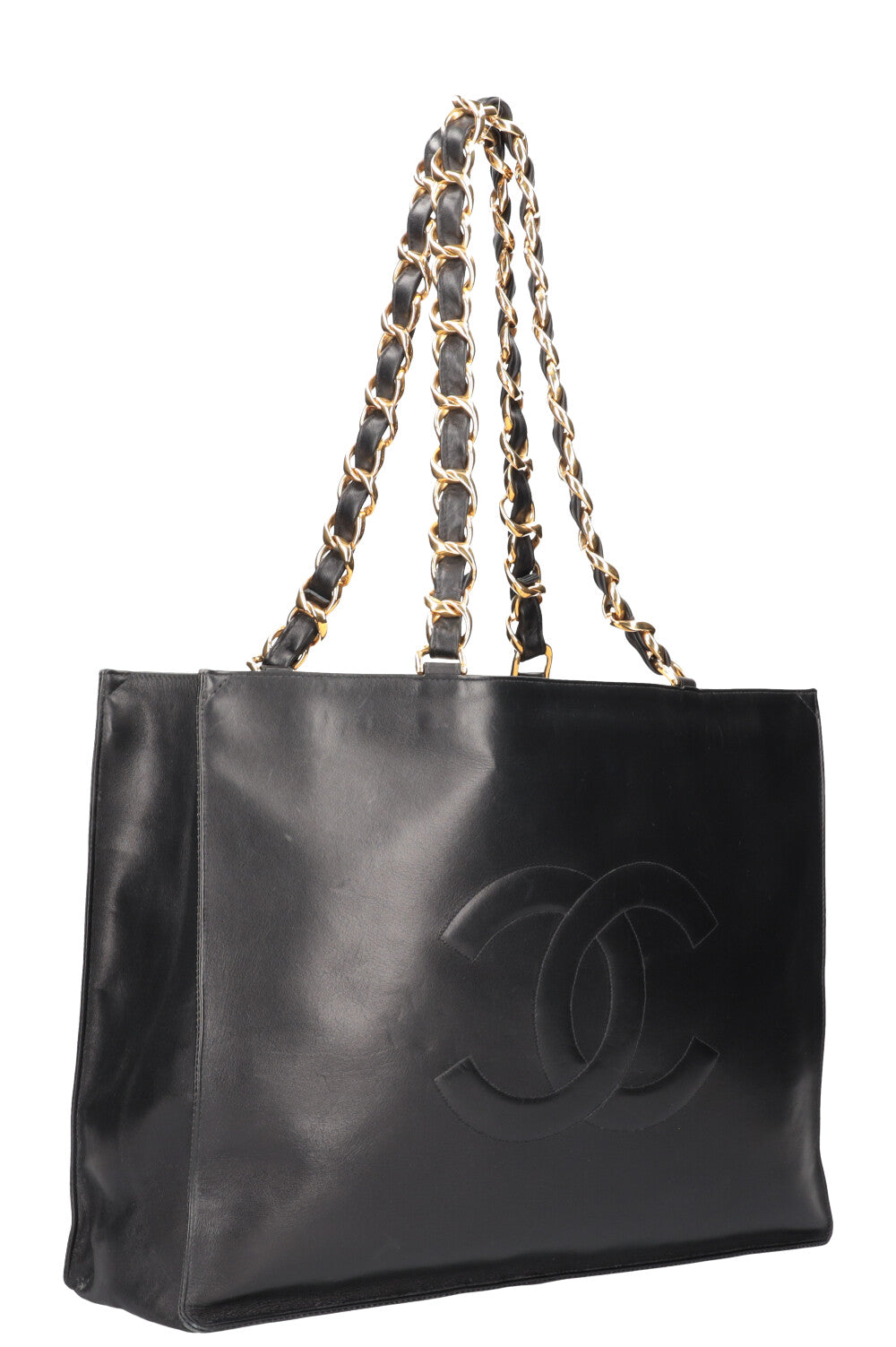 CHANEL Vintage CC Chain Tote Black