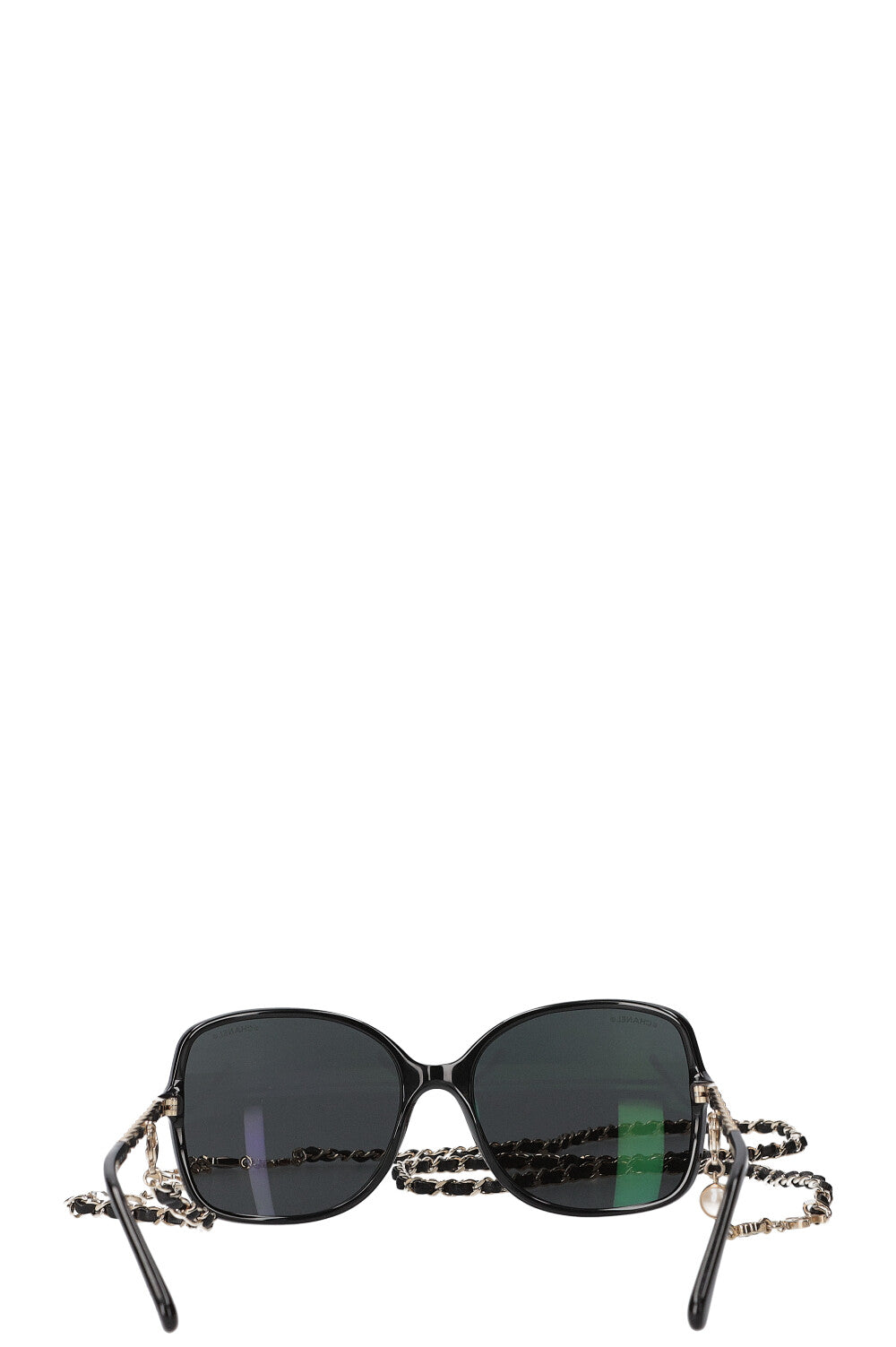 CHANEL Chain Sunglasses Black 5210Q