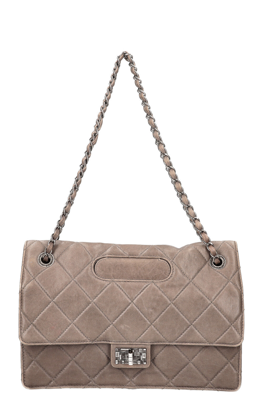 CHANEL 2.55 Handle Flap Bag Grey