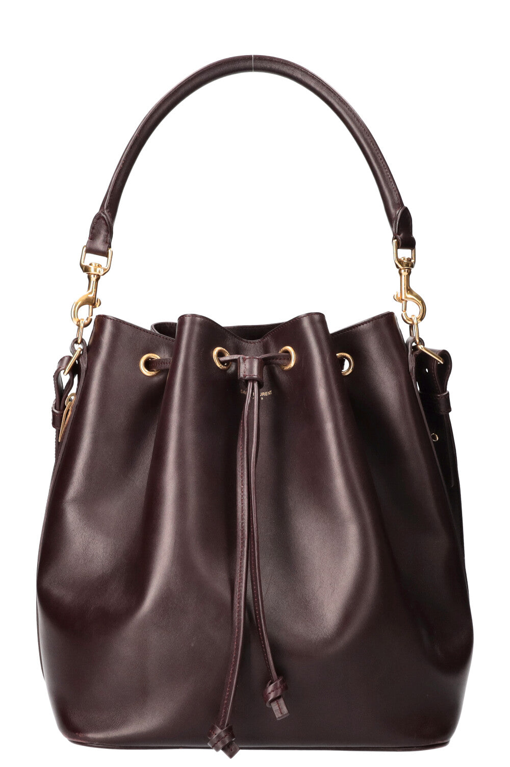 SAINT LAURENT Emmanuelle Large Bucket Bag Burgundy