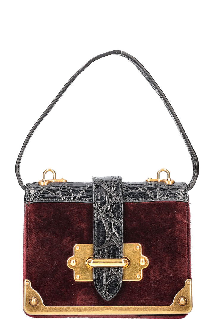 PRADA Micro Cahier Bag Velvet Crocodile