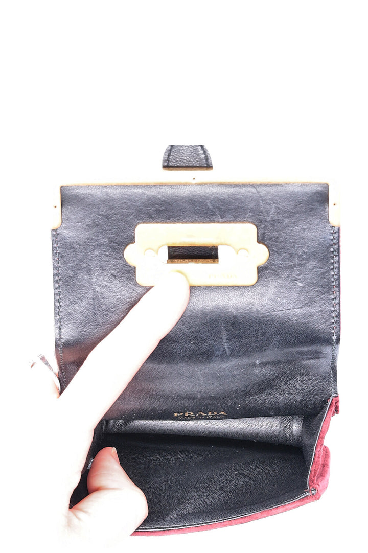 PRADA Micro Cahier Bag Velvet Crocodile